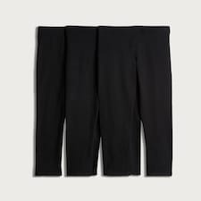 F&F Girls 3-Pack Plain Leggings in Black