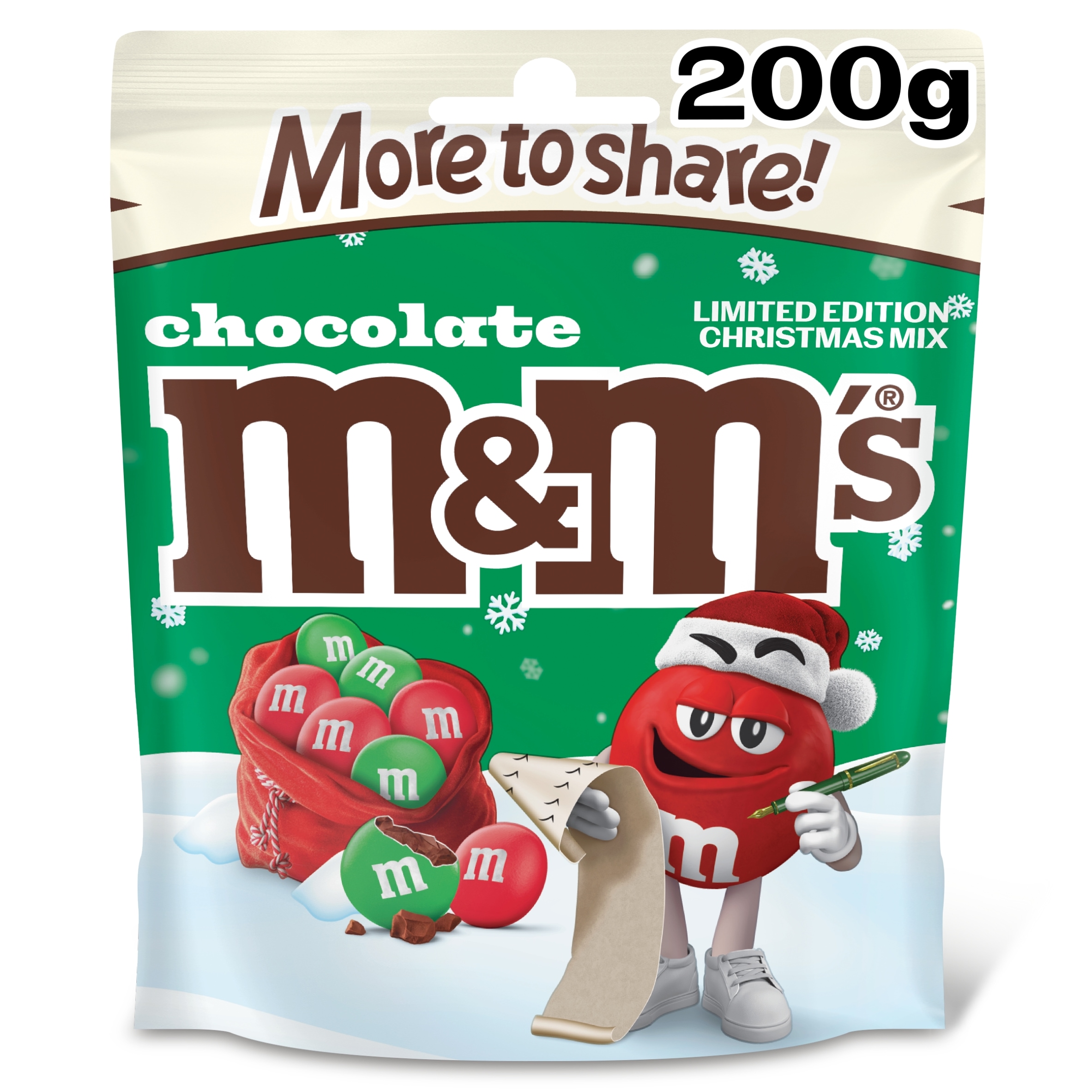 M&M's Milk Chocolate Christmas Mix Limited Edition More To Share 200g