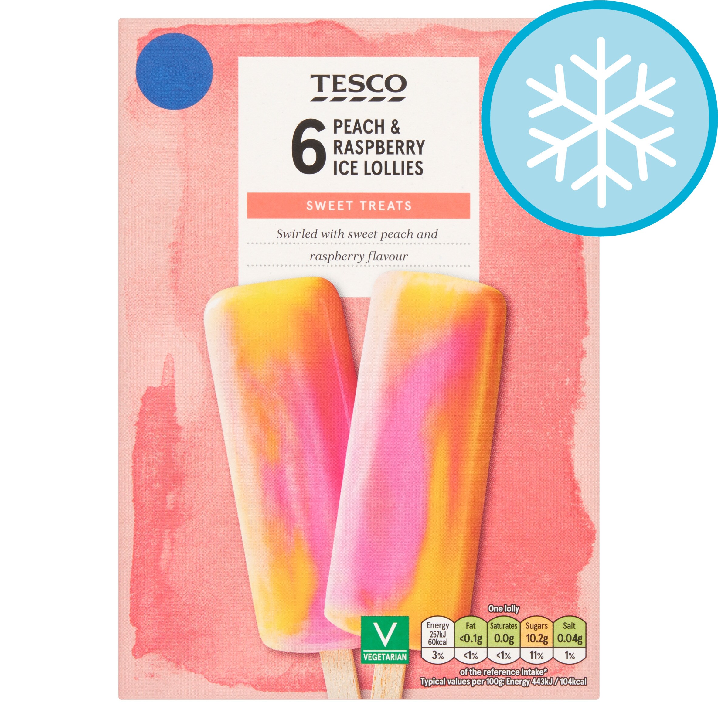Tesco Raspberry Topping Tesco Peach & Raspberry Ice Lollies 6x55ml - Tesco Groceries