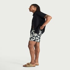 F&F Textured Floral Print Swim Shorts in Black