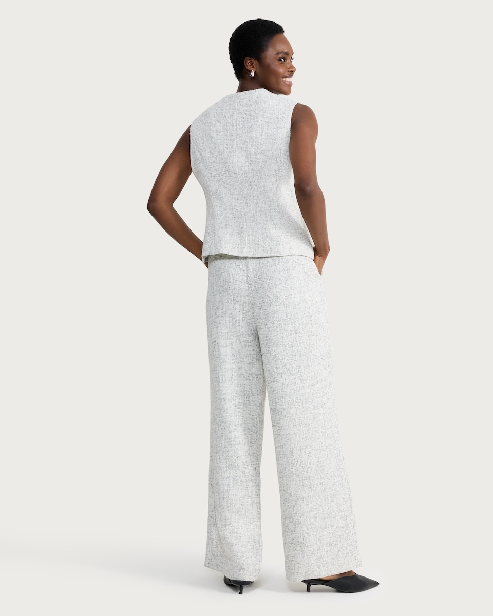 image 1 of F&F Wide Leg Woven Trousers in Cream