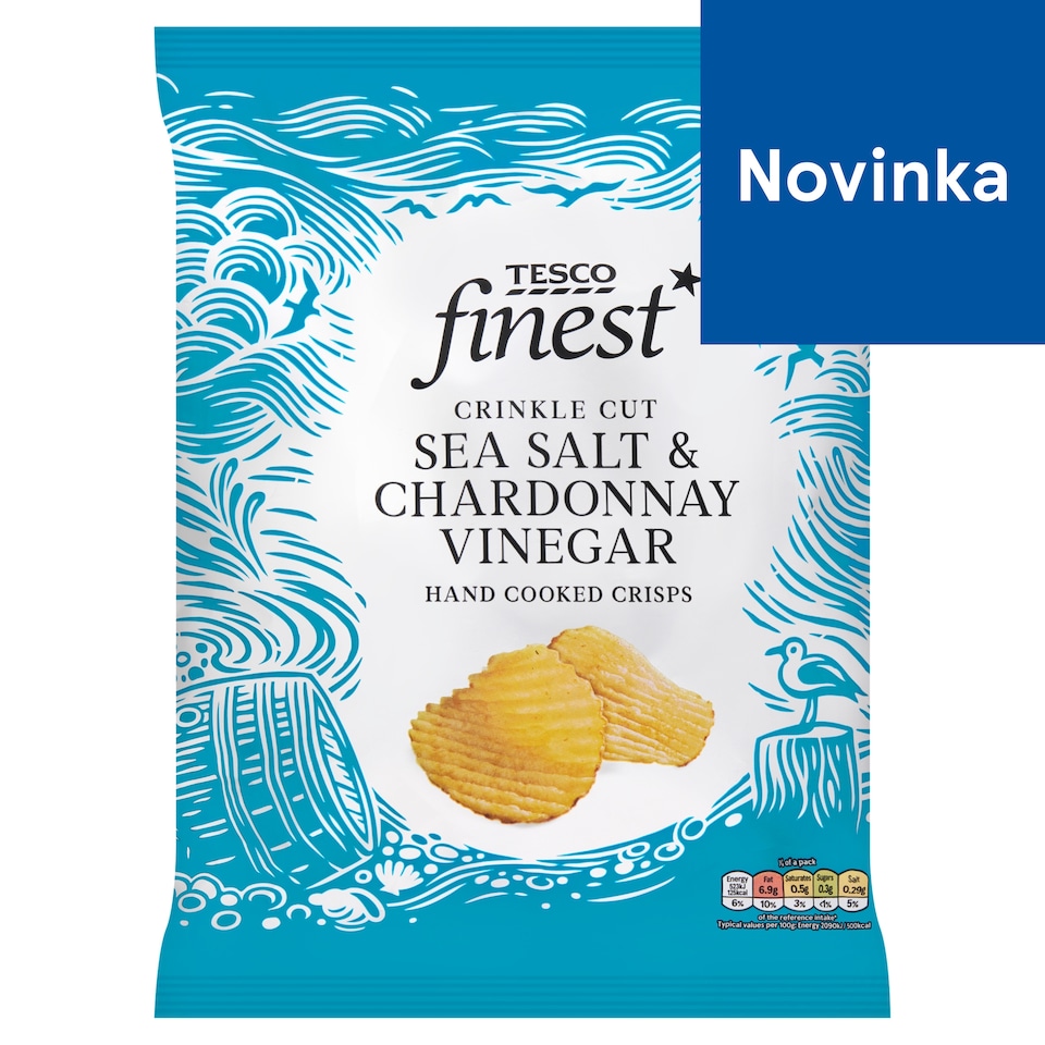 Tesco Finest Sea Salt and Chardonnay Vinegar Crincle Cut 150 g
