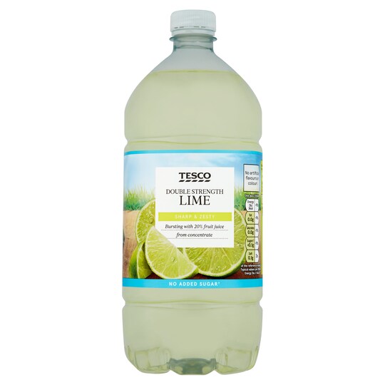 Tesco Double Strength Lime Squash No Added Sugar 1.5L Tesco Groceries