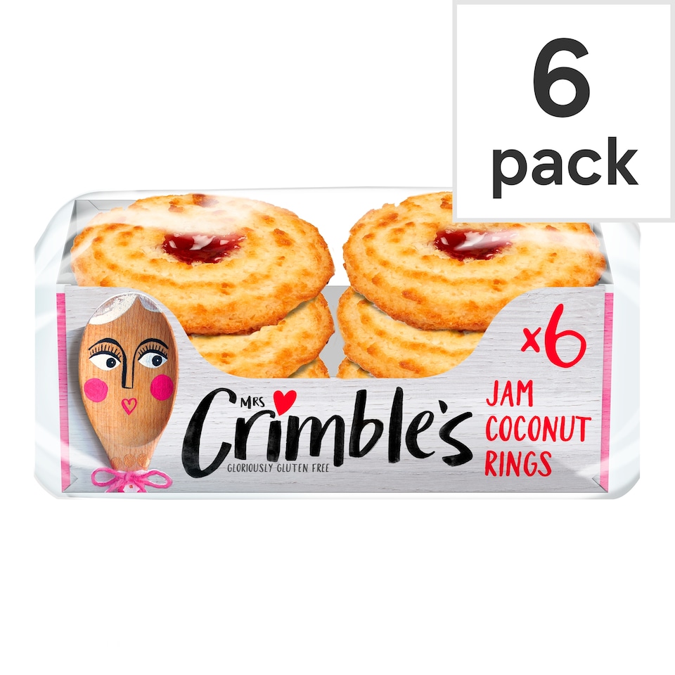 image 1 of Mrs Crimble's Large Coconut Jam Rings 6 Pack