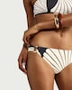 image 3 of F&F Shell Print High Leg Bikini Bottoms in Black