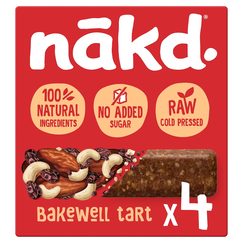 image 1 of Nakd Bakewell Tart Fruit & Nut Bars 4 Pack 140g