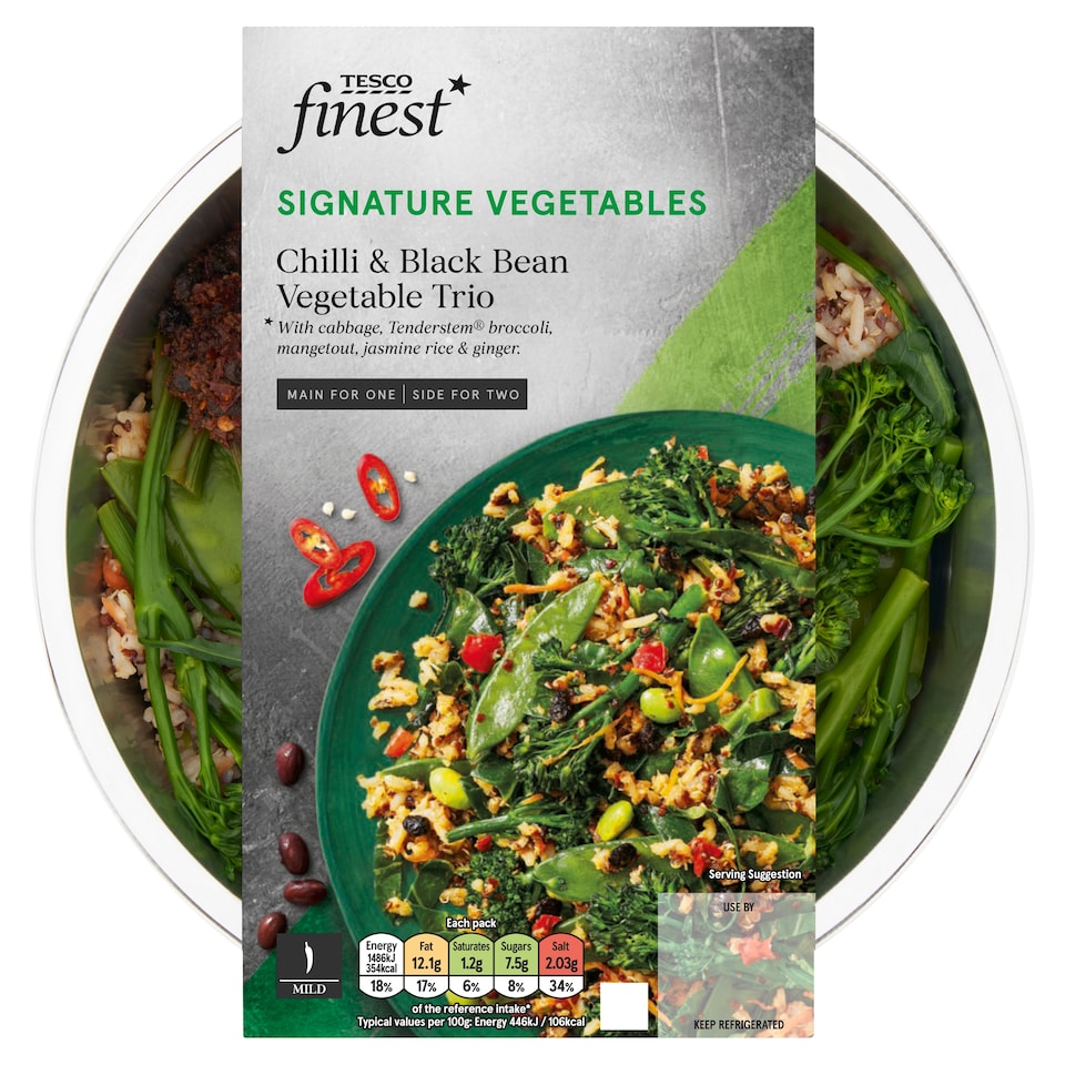 Tesco Finest Chilli & Black Bean Vegetable Trio 380G