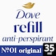 image 1 of Dove No1 Original 72h Antiperspirant Deodorant Refill Pack 35ml