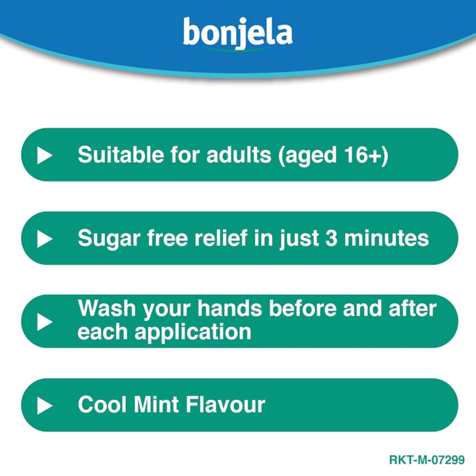 image 1 of Bonjela Adult Mouth Ulcer Relief Cool Mint Gel 15g