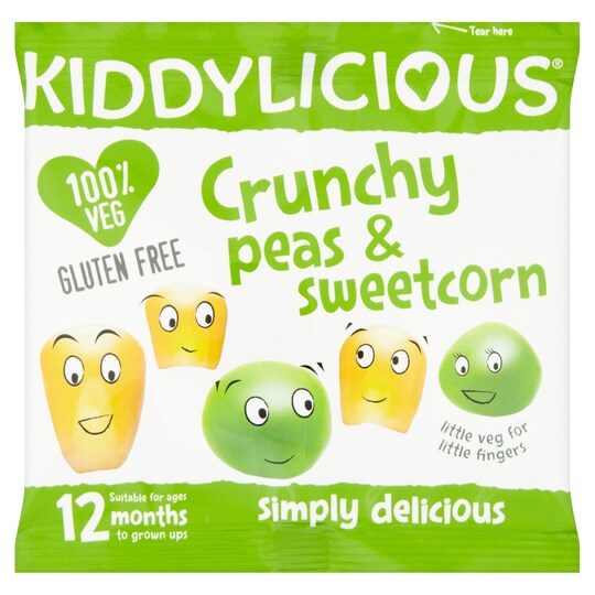 Kiddylicious Crunchy Peas & Sweetcorn 6g Tesco Groceries