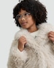 image 2 of F&F Girls Faux Fur Coat in Cream