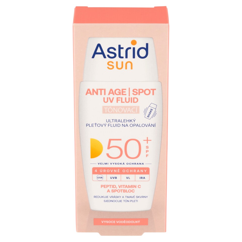 obrázok 1 z Astrid Sun Anti Age tónovací ultraľahký pleťový fluid na opaľovanie SPF 50+ 40 ml