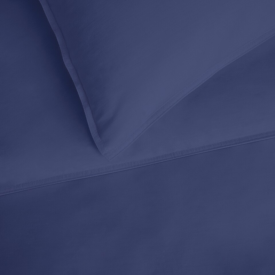 image 1 of Tesco Navy 100% Cotton Oxford Edge Duvet Set Single