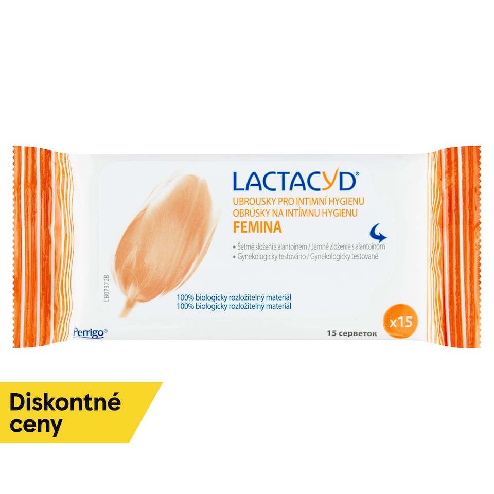 Lactacyd Femina obrúsky na intímnu hygienu 15 ks