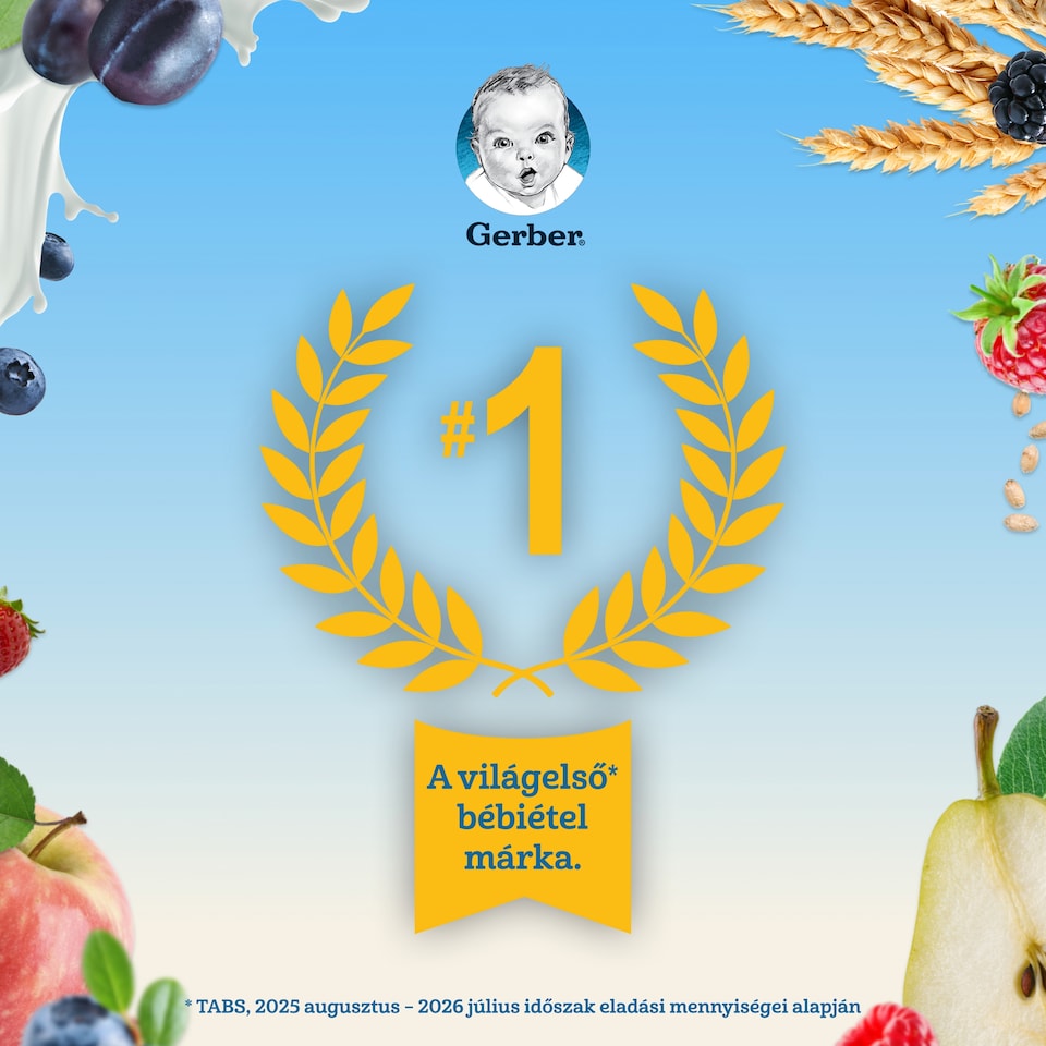 Gerber banános málnás tejpép, 6 hónapos kortól 200 g  1. kép