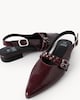 image 3 of F&F Pointed Toe Slingback Shoes in Burgundy