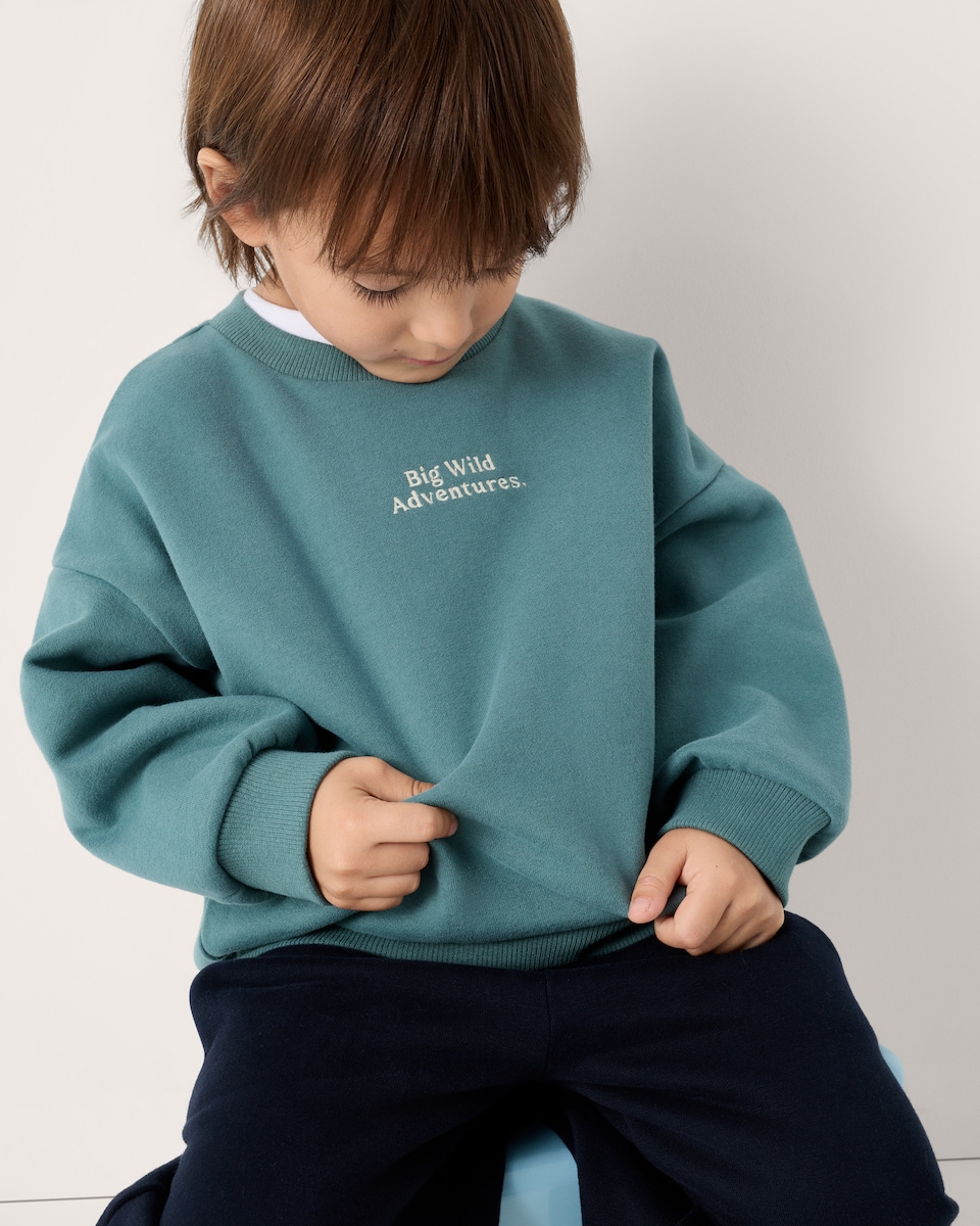 image 1 of F&F Boys 2-Pack Cotton Rich Fox Sweatshirts in Cream