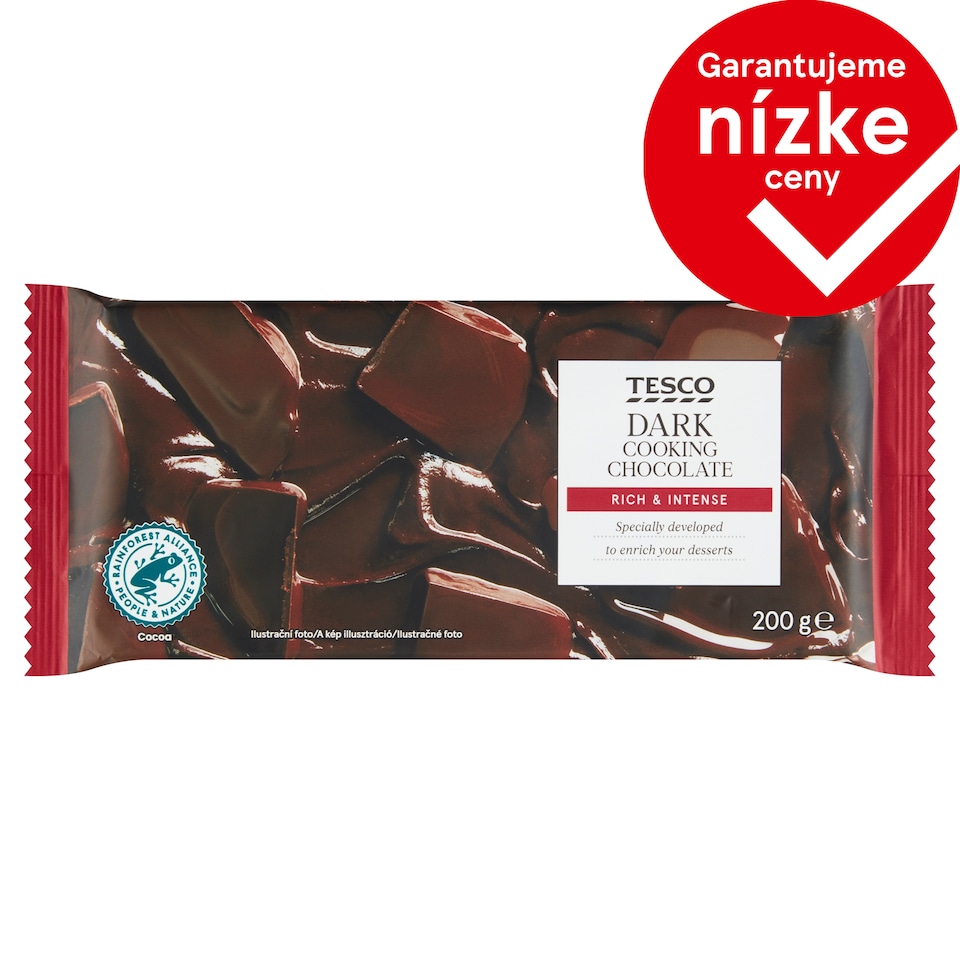 Tesco Horká čokoláda na varenie 200 g