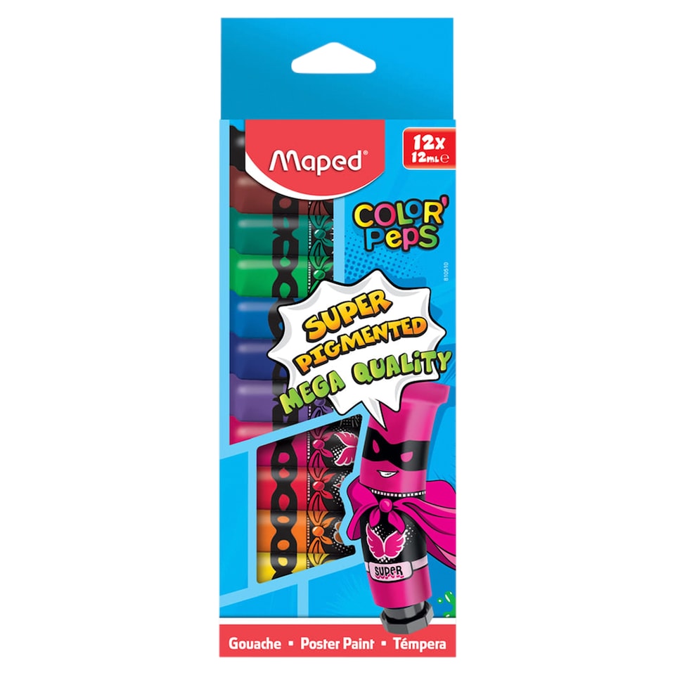 image 1 of Maped Color'Peps Super Pigmented Mega Quality Tempera Set 12 x 12 ml