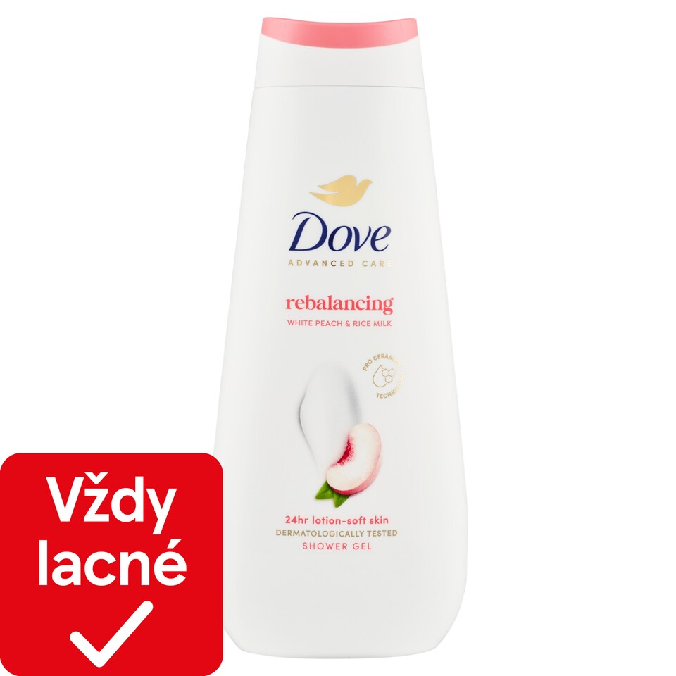 image 1 of Dove Advanced Care Rebalancing White Peach & Rice Milk Shower Gel 400 ml