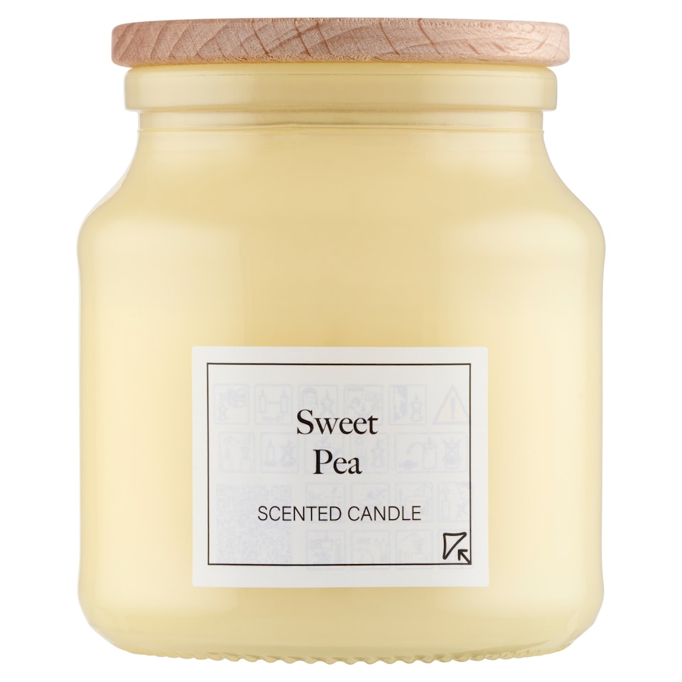 Tesco Sweet Pea Mini Jar Yellow Scented Candle 110 g