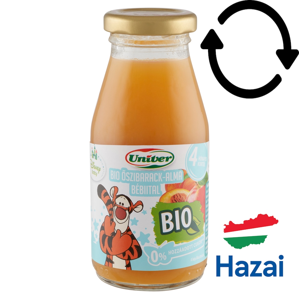 Univer Disney Baby bio őszibarack-alma bébiital 4 hónapos kortól 200 ml