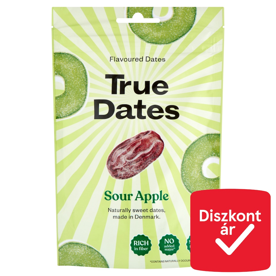 True Dates magnélküli datolya savanyú alma ízesítéssel 100 g