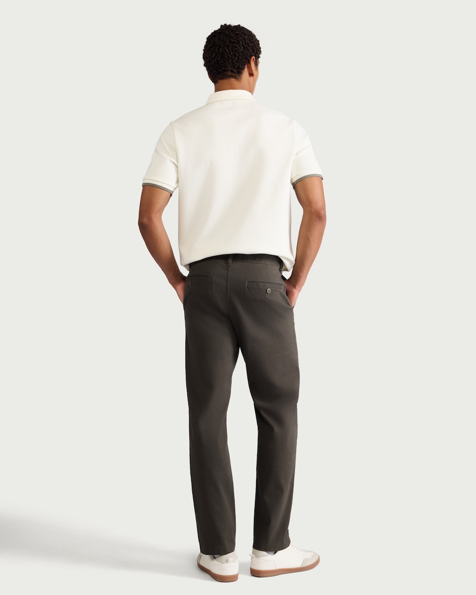 image 1 of F&F Cotton Rich FREEFIT® Chino Trousers in Khaki