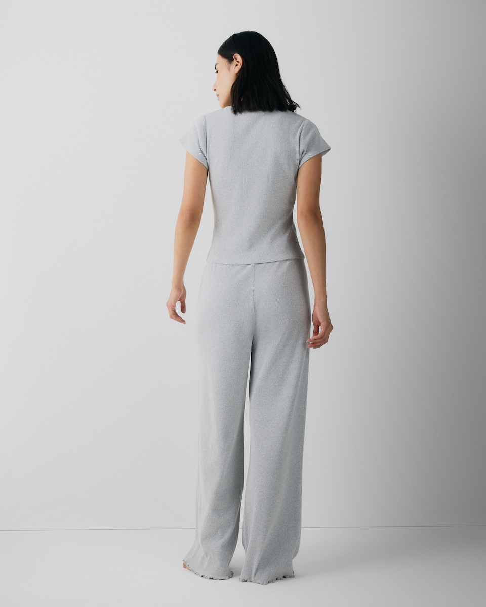 image 1 of F&F Waffle Textured Pyjama Set in Grey