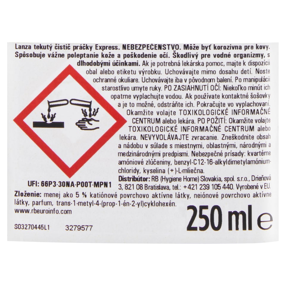 obrázok 1 z Lanza Express tekutý čistič práčky 250 ml