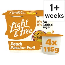 Light & Free Peach Greek Style Fat Free Yoghurt 4x115g