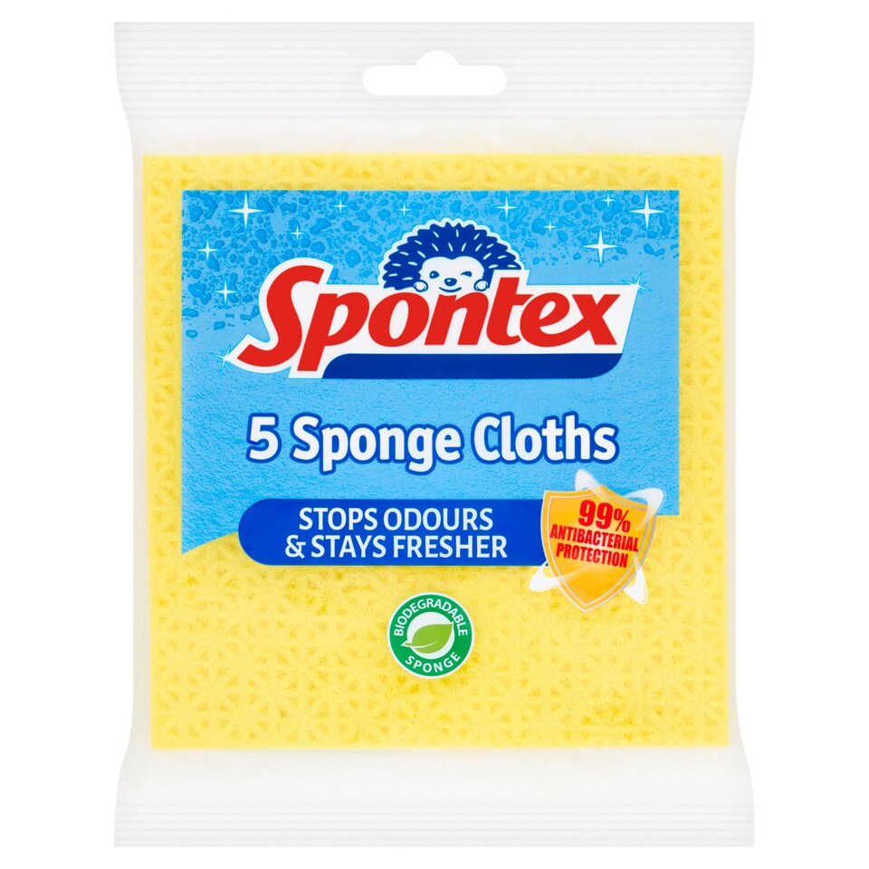 Spontex Sponge Cloths 5 Pack Tesco Groceries