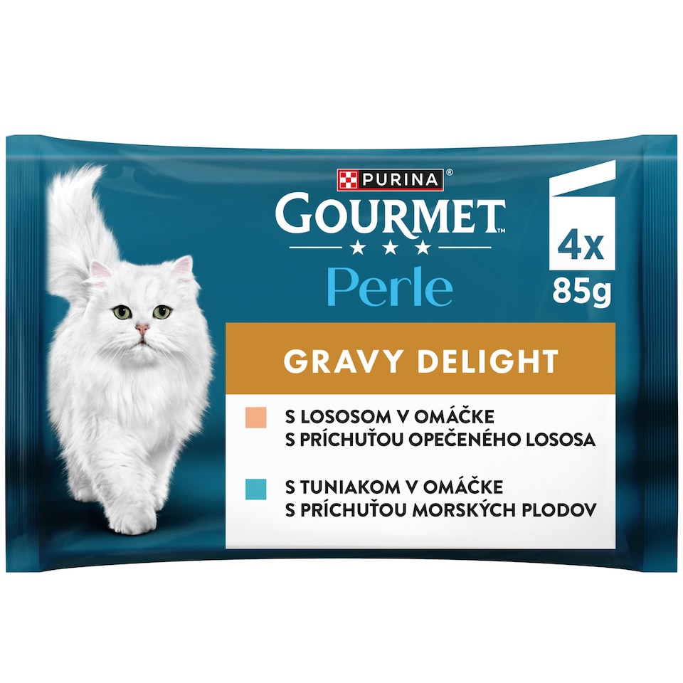 obrázok 1 z Gourmet Perle Gravy Delight kapsičky pre mačky losos, tuniak v omáčke 4 x 85 g