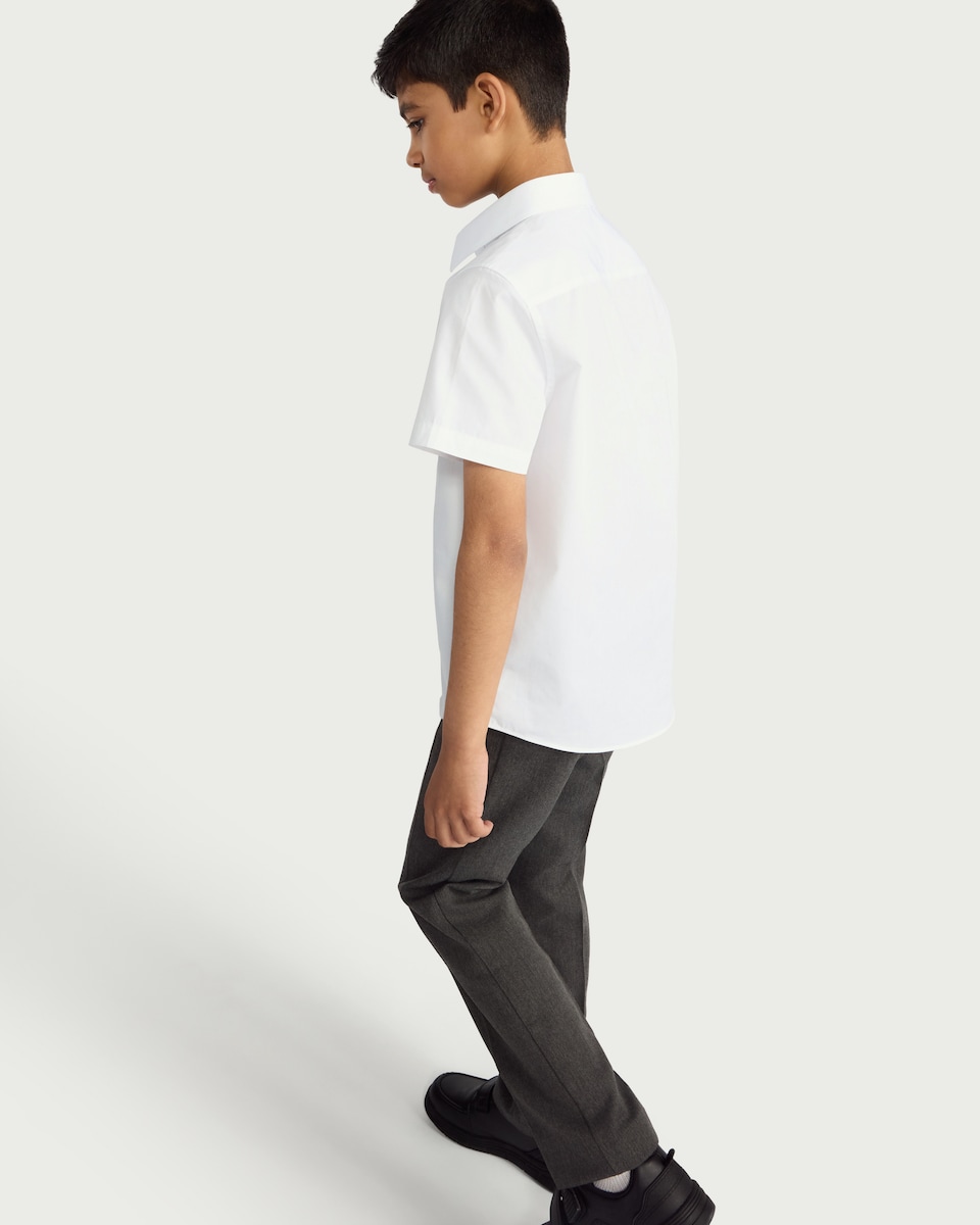 image 1 of F&F School Boys 3-Pack Regular Fit Short Sleeved Shirts in White