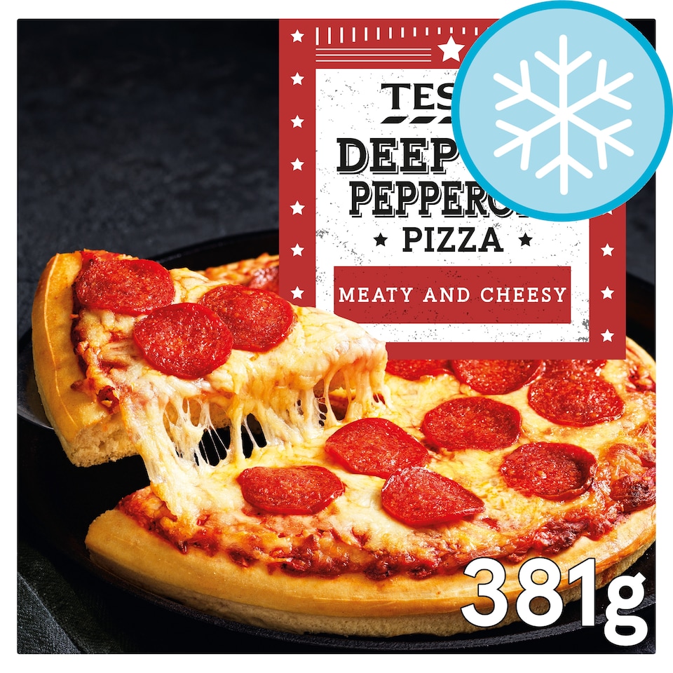 Tesco Deep Pan Pepperoni Pizza 381G