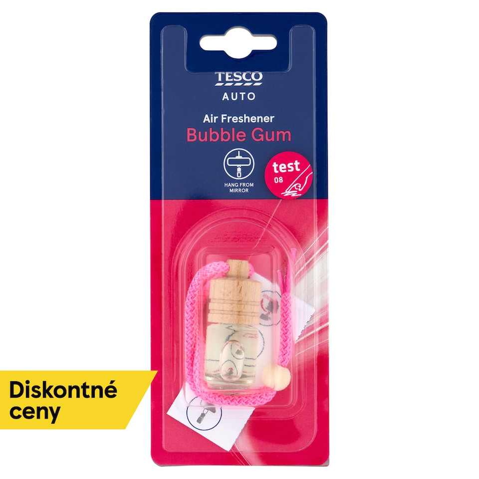 Tesco Auto Hanging Wooden Air Freshener Bubble Gum 5 ml