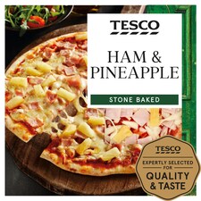Tesco Stonebaked Ham & Pineapple Pizza 322G