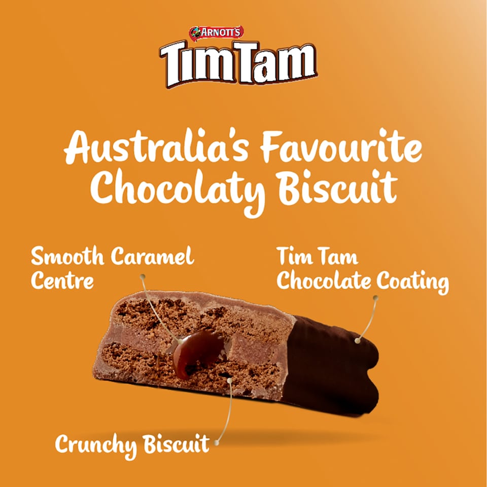 image 1 of Tim Tam Chewy Caramel Chocolatey Biscuit Bars 9 Pieces 175g