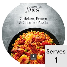 Tesco Finest Chicken Prawn & Chorizo Paella 475G