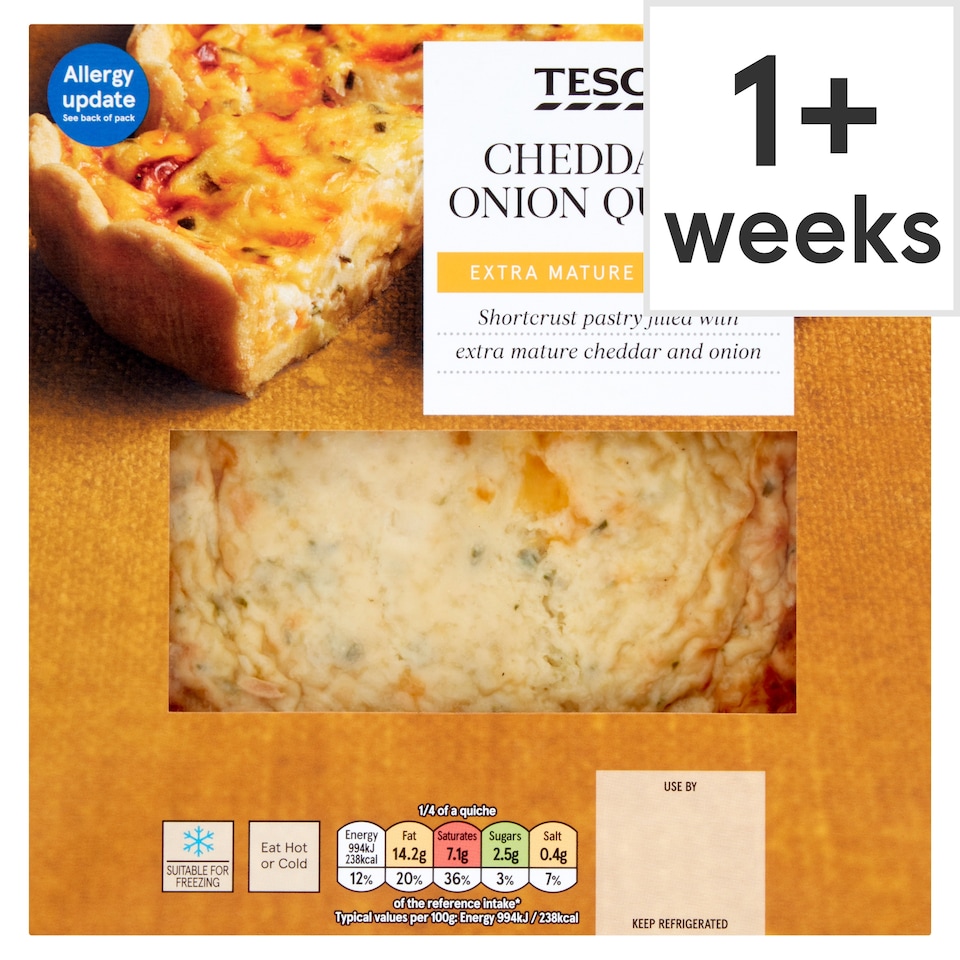 Tesco Cheddar And Onion Quiche 400G