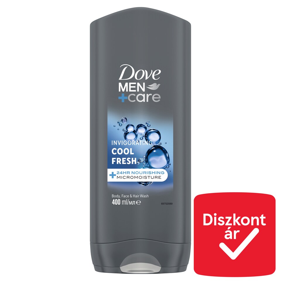 Dove Men+Care Invigorating Cool Fresh tusfürdő testre, arcra, hajra 400 ml