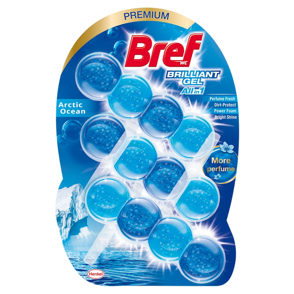 Bref Brilliant Gel All in 1 Arctic Ocean Toilet Block 3 x 42 g