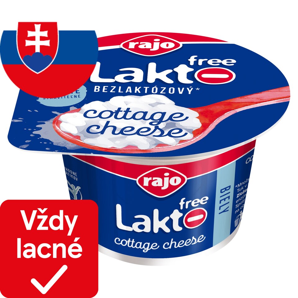 Rajo Lakto Free Cottage Cheese biely 180 g