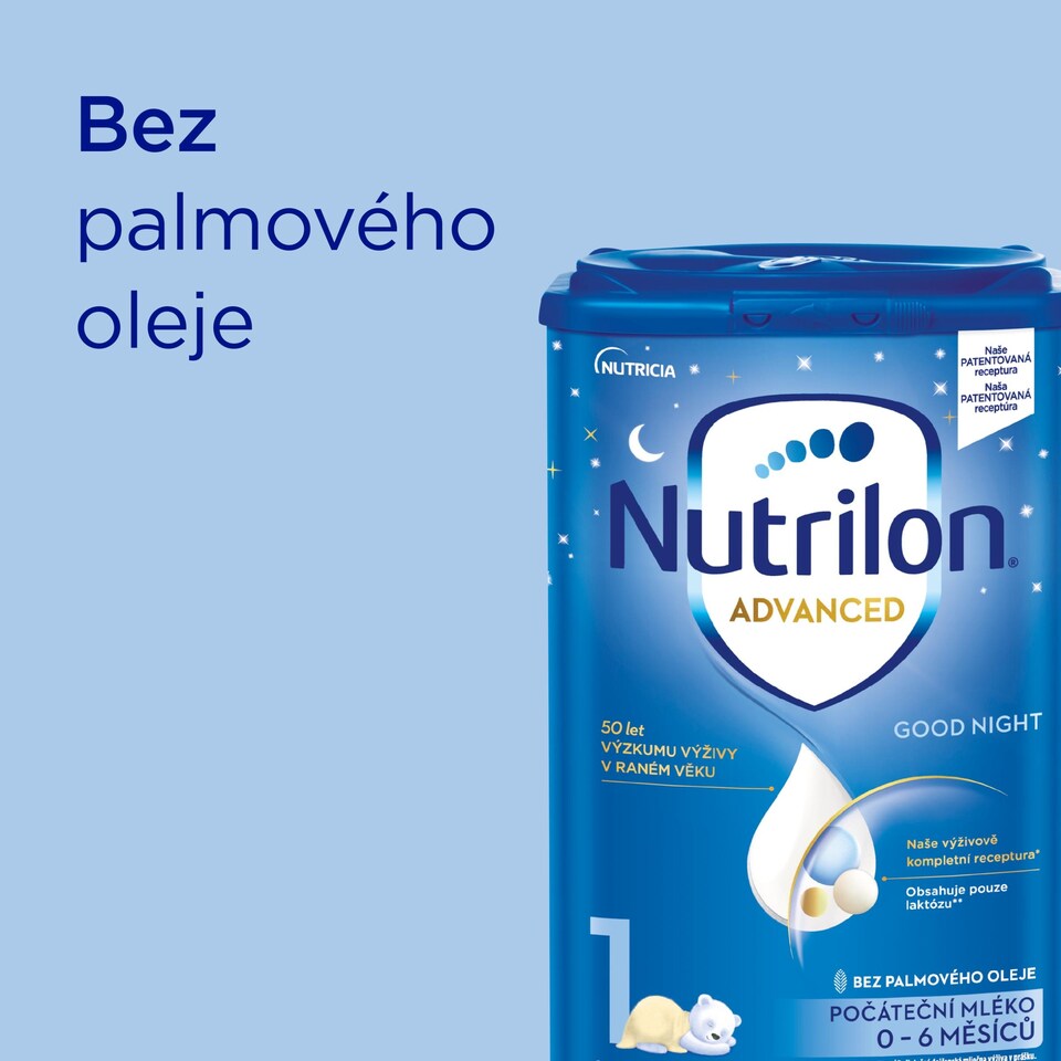 Obrázek 1 pro produkt NUTRILON Advanced Good Night 1 počáteční kojenecké mléko 800g