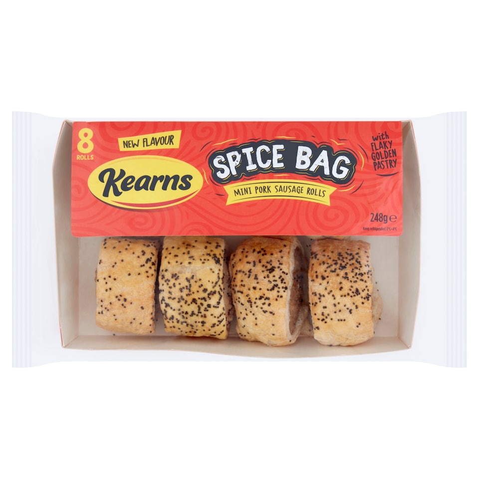 Kearns Spice Bag 8 Mini Pork Sausages Rolls 248G