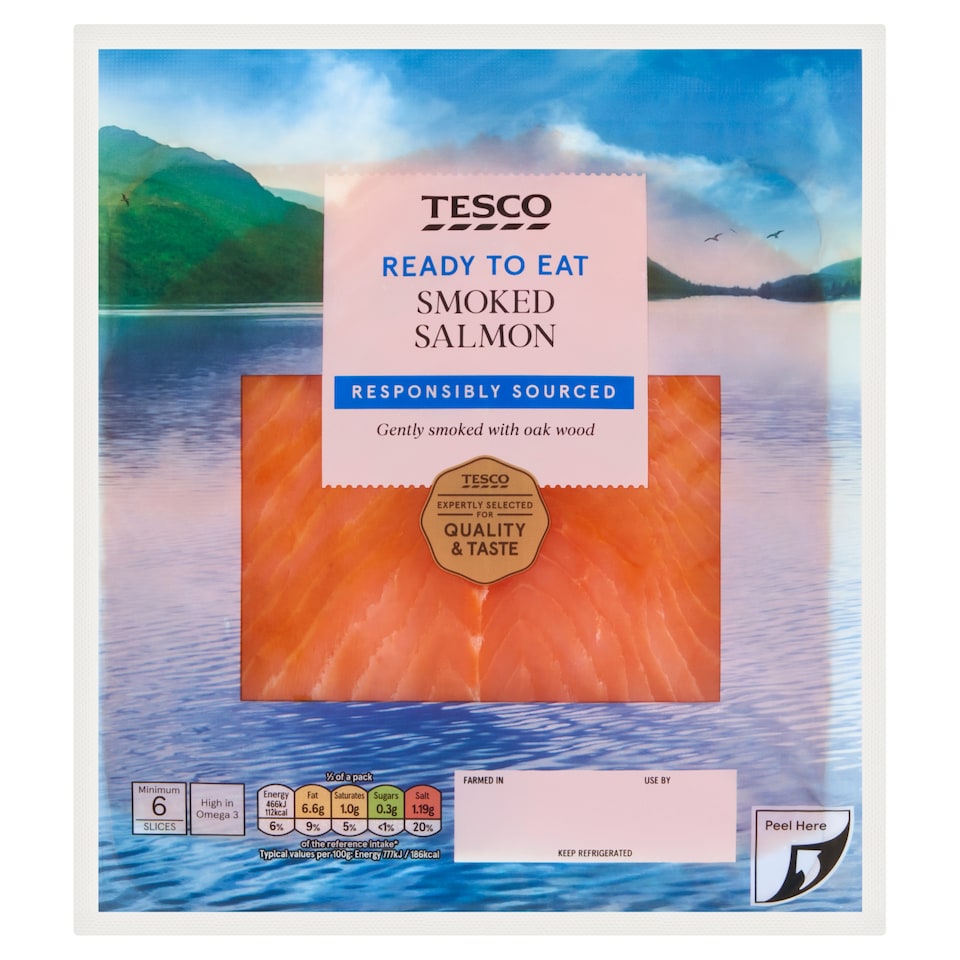 Tesco Ready To Eat Smoked Salmon Slices 180g
