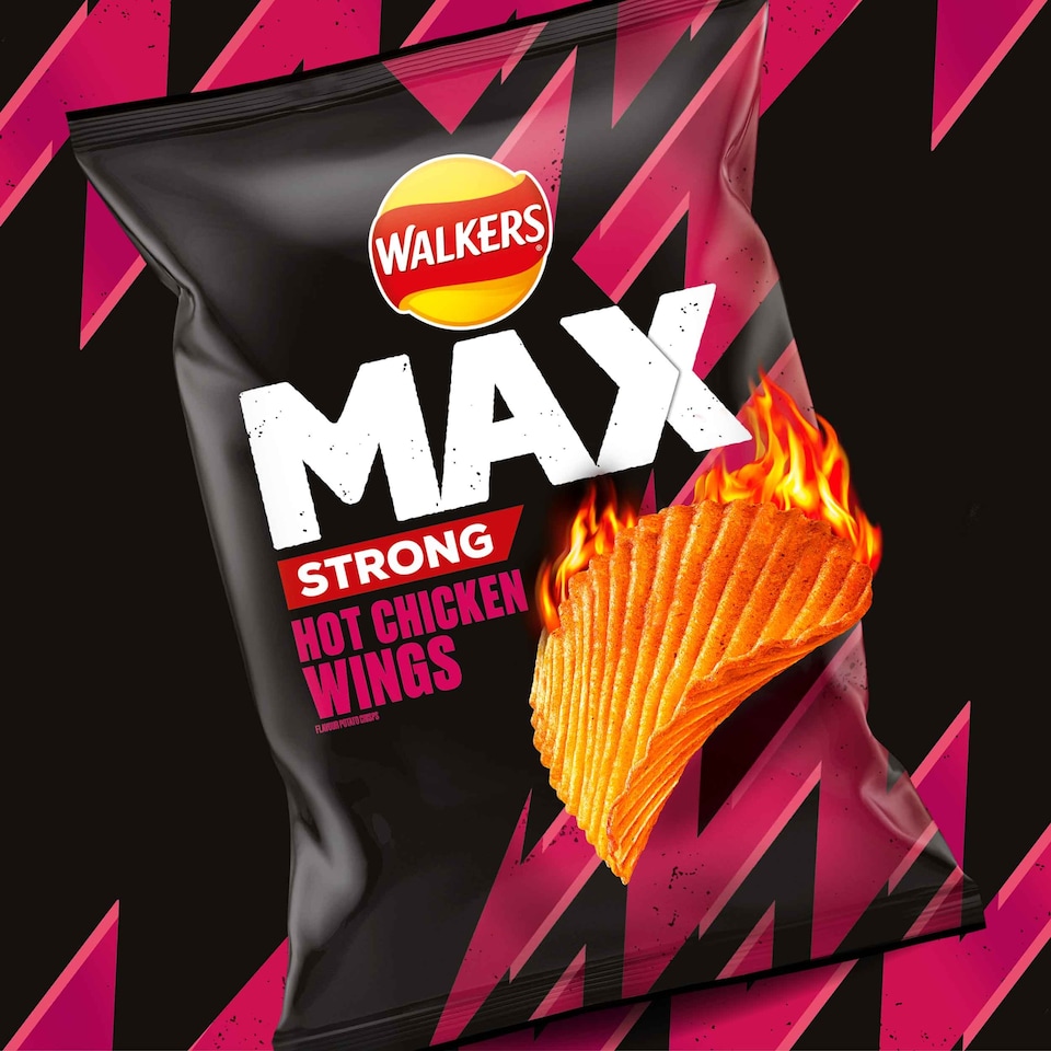image 1 of Walkers Max Strong Crisps - Hot Chicken Wings 140g