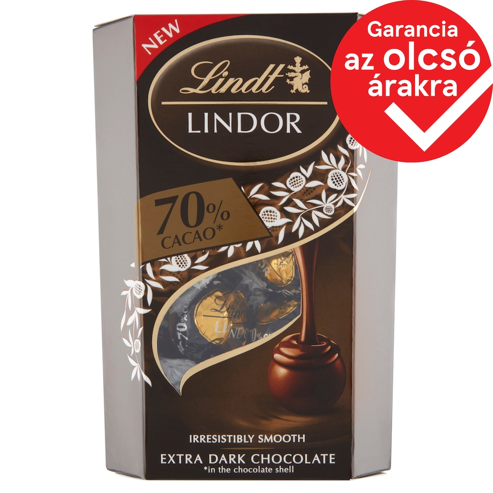 Lindt Lindor Irresistibly Smooth Extra Dark Chocolate 70% 200 g