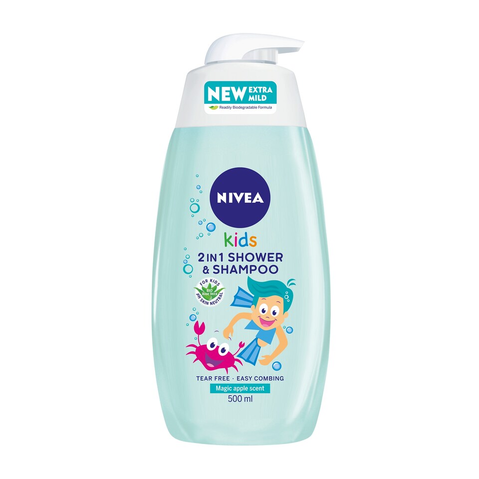 image 1 of Nivea Kids 2 In 1 Shower & Shampoo Magic Apple 500Ml