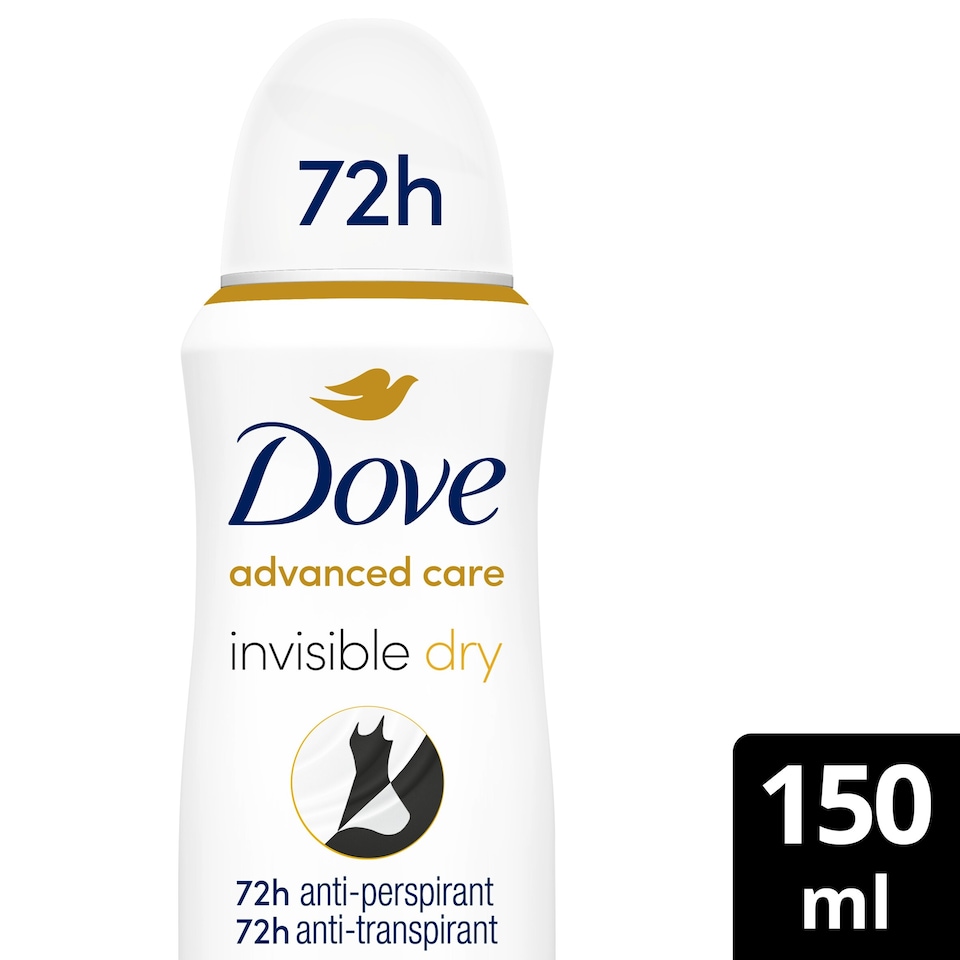 image 1 of Dove Advanced Care Invisible Dry 72h Antiperspirant Deodorant 150ml